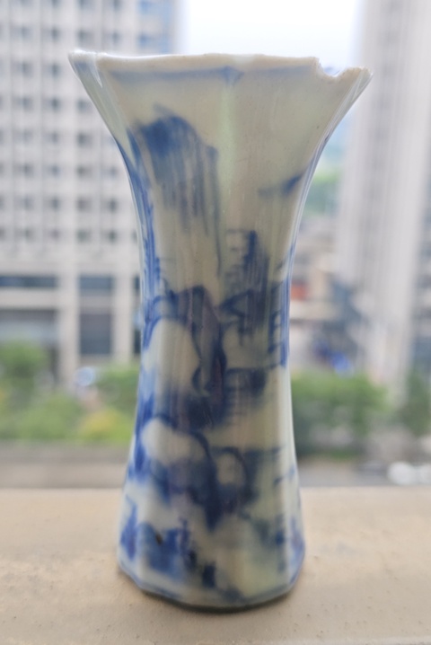 古玩陶瓷康熙青花花開富貴杯碟套裝拍賣，當(dāng)前價(jià)格588元