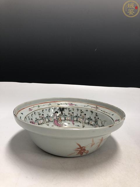 古玩陶瓷粉彩麒麟送子紋凈手盆拍賣，當前價格2380元