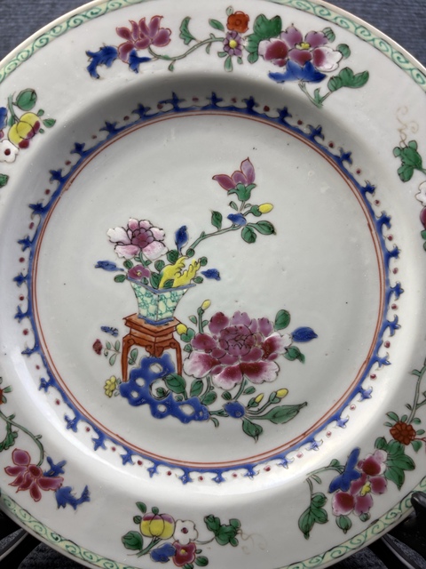 古玩陶瓷粉彩花卉紋盤拍賣，當前價格864元