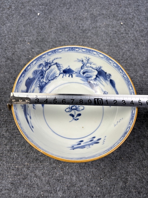 古玩陶瓷外紫金釉內青花山水紋碗拍賣,當前價格2888元