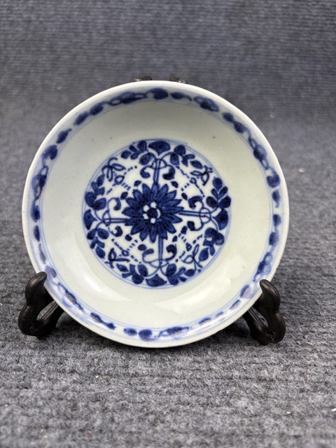 古玩陶瓷青花花卉紋小盤拍賣,當前價格138元