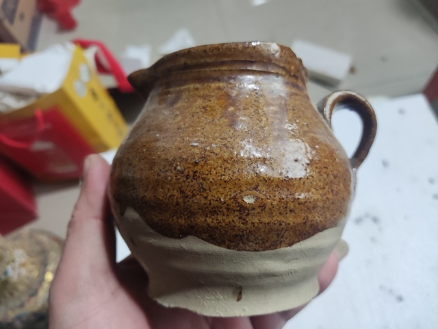 古玩陶瓷元末明初褐釉花澆拍賣,當(dāng)前價格228元