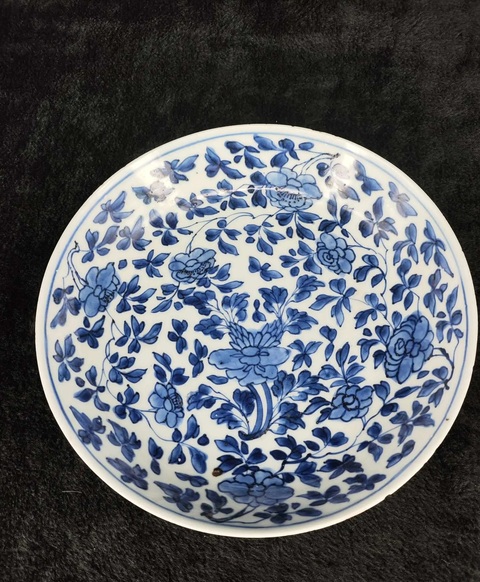 古玩陶瓷青花纏枝花卉紋盤拍賣,當前價格6800元