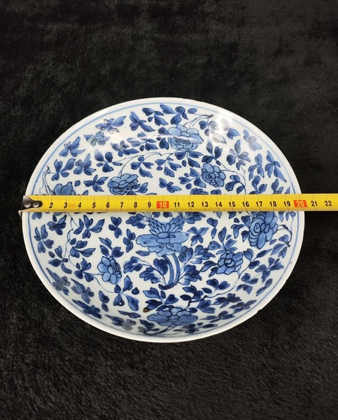 古玩陶瓷青花纏枝花卉紋盤拍賣,當前價格6800元