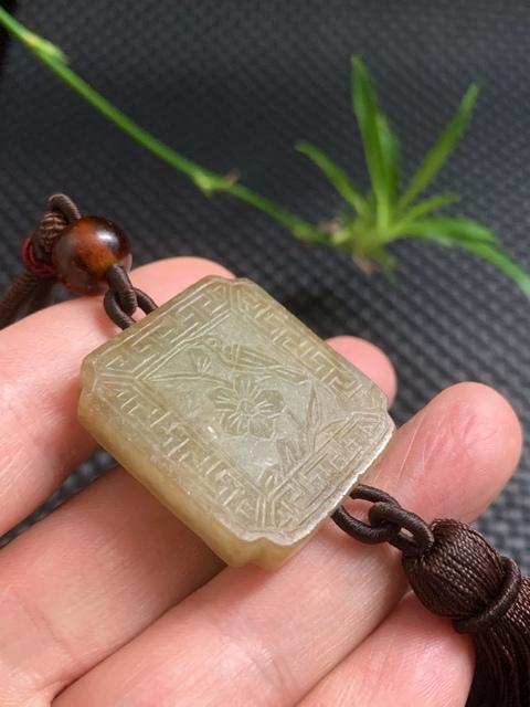 古玩玉器清代天然翡翠雕“齋戒牌”拍賣，當前價格22000元