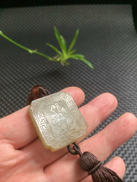 古玩玉器清代天然翡翠雕“齋戒牌”拍賣，當前價格22000元