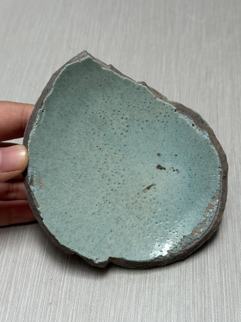 古玩陶瓷金代天藍釉鈞窯整底標本拍賣，當前價格298元