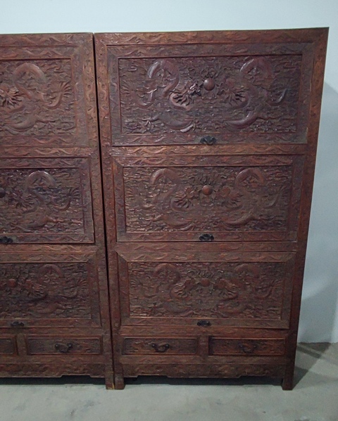 古玩字畫黃花梨木畫柜一對拍賣,當前價格68888元