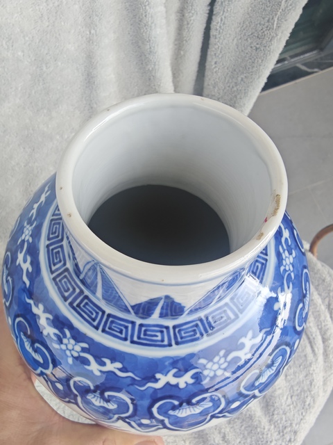 古玩陶瓷清光緒青花博古梅瓶拍賣,當前價格8500元