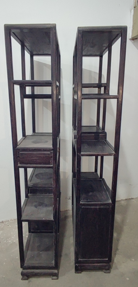 古玩字畫紫檀木鑲螺鈿博古架一對(duì)拍賣，當(dāng)前價(jià)格39998元