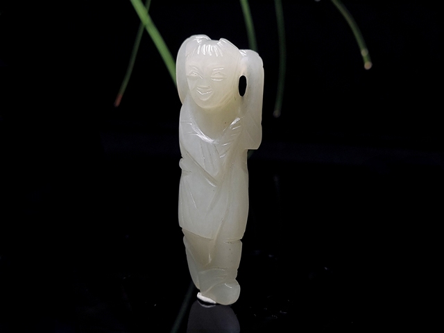 古玩雜項清代和田如意童子拍賣，當前價格6600元