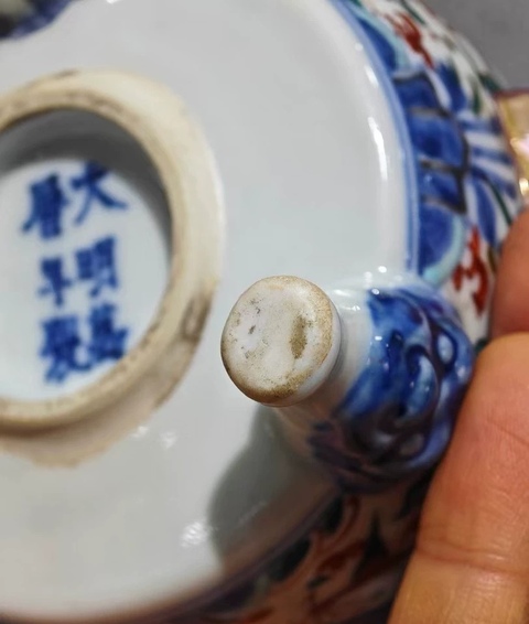 古玩陶瓷青花五彩香爐真品鑒賞圖