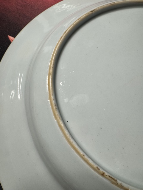 古玩陶瓷花鳥紋粉彩盤真品鑒賞圖