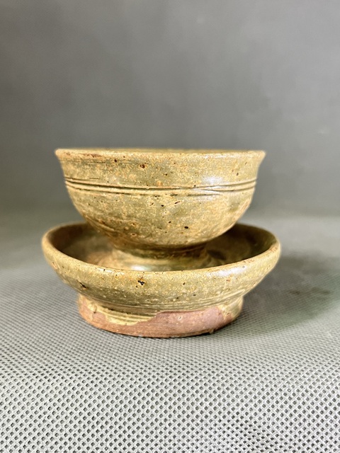 古玩陶瓷岳州窯連體杯真品鑒賞圖