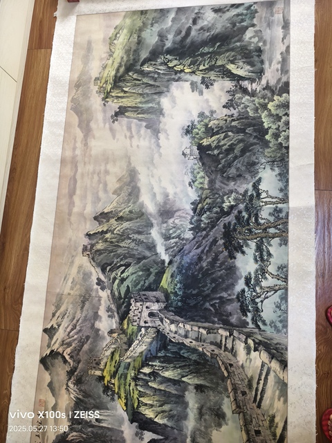古玩字畫孟憲寶款寫意山水真品鑒賞圖