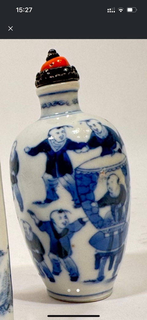 古玩陶瓷司馬光砸缸鼻煙壺真品鑒賞圖