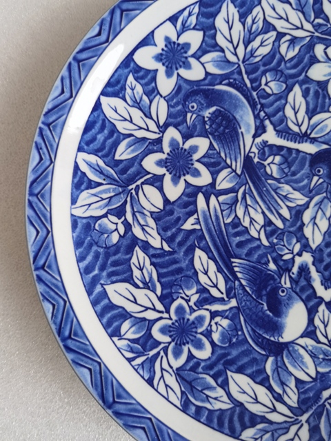 古玩陶瓷花鳥(niǎo)紋青花盤(pán)拍賣(mài),當(dāng)前價(jià)格398元