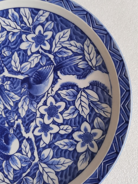 古玩陶瓷花鳥(niǎo)紋青花盤(pán)拍賣(mài),當(dāng)前價(jià)格398元