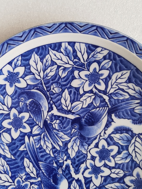 古玩陶瓷花鳥(niǎo)紋青花盤(pán)拍賣(mài),當(dāng)前價(jià)格398元