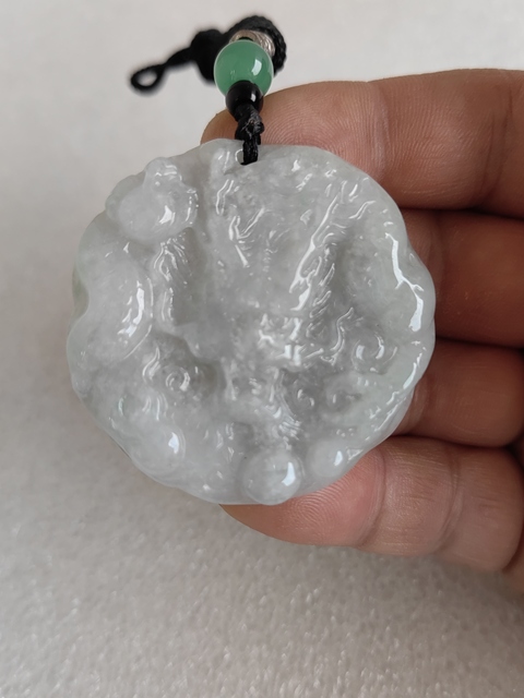 古玩玉器天然翡翠雕“龍紋牌”拍賣,當前價格249元
