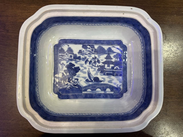 古玩陶瓷清乾隆青花山水人物紋盤拍賣,當前價格1488元
