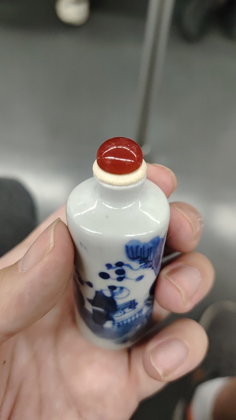 古玩陶瓷攜琴訪友人物紋青花鼻煙壺拍賣,當前價格3280元