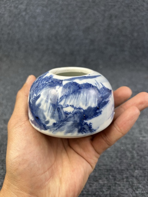古玩陶瓷青花山水人物紋大水丞拍賣,當前價格1388元