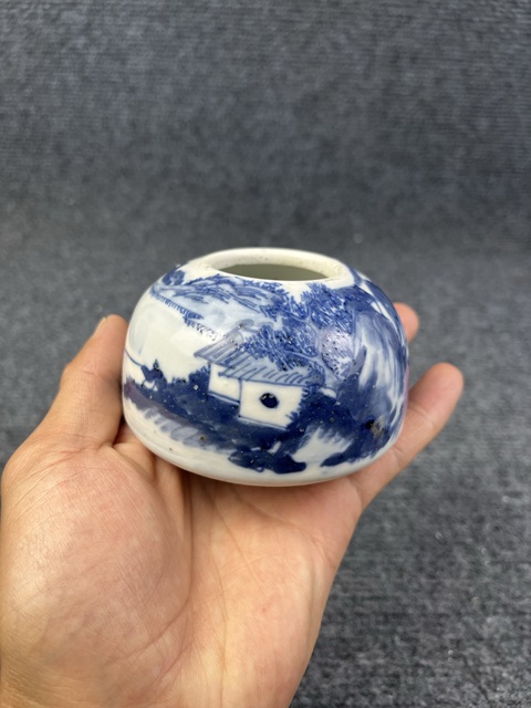 古玩陶瓷青花山水人物紋大水丞拍賣,當前價格1388元