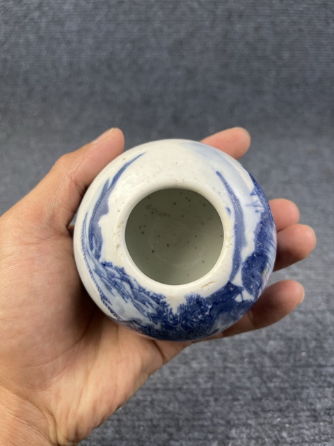 古玩陶瓷青花山水人物紋大水丞拍賣,當前價格1388元