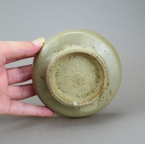 古玩陶瓷明代·青釉盞托真品鑒賞圖