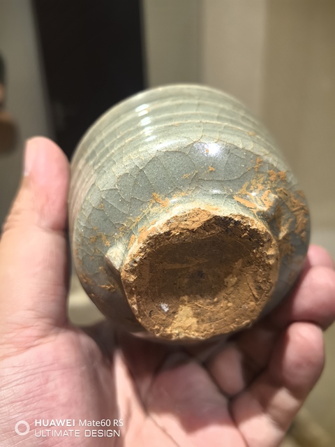 古玩陶瓷元代龍泉青瓷旋紋爐拍賣，當前價格4200元