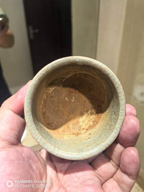 古玩陶瓷元代龍泉青瓷旋紋爐拍賣，當前價格4200元