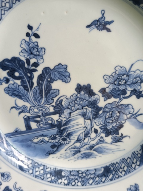 古玩陶瓷康熙青花花卉紋盤拍賣,當前價格2980元