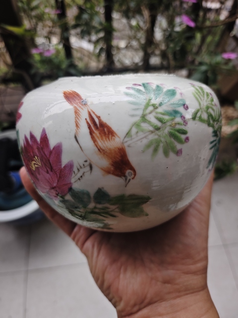 古玩陶瓷粉彩花鳥圍棋罐拍賣，當前價格580元
