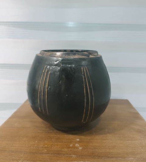 古玩陶瓷線條罐拍賣，當前價格3200元