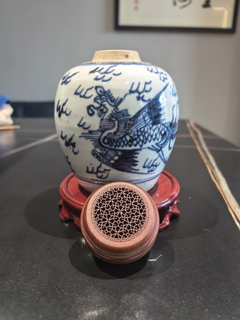 古玩陶瓷雍正青花鳳紋罐拍賣,當(dāng)前價(jià)格5199元