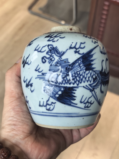 古玩陶瓷雍正青花鳳紋罐拍賣,當(dāng)前價(jià)格5199元