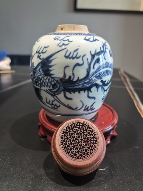 古玩陶瓷雍正青花鳳紋罐拍賣,當(dāng)前價(jià)格5199元