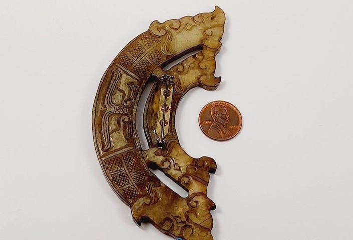 古玩玉器做舊仿古“玉璜佩”真品鑒賞圖