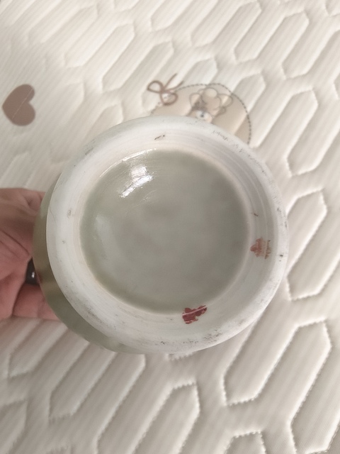 古玩陶瓷冬青釉釉里紅三棲尊真品鑒賞圖