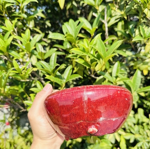 古玩陶瓷清 乾隆紅釉缽式爐拍賣,當前價格999元