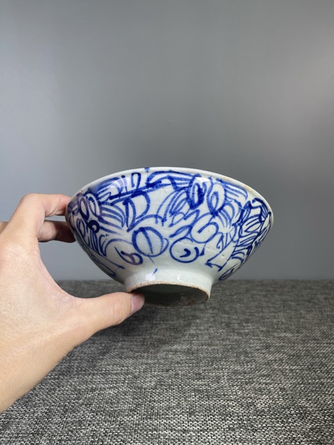 古玩陶瓷清代.青花花卉紋碗拍賣,當前價格0元