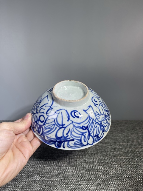 古玩陶瓷清代.青花花卉紋碗拍賣,當前價格0元