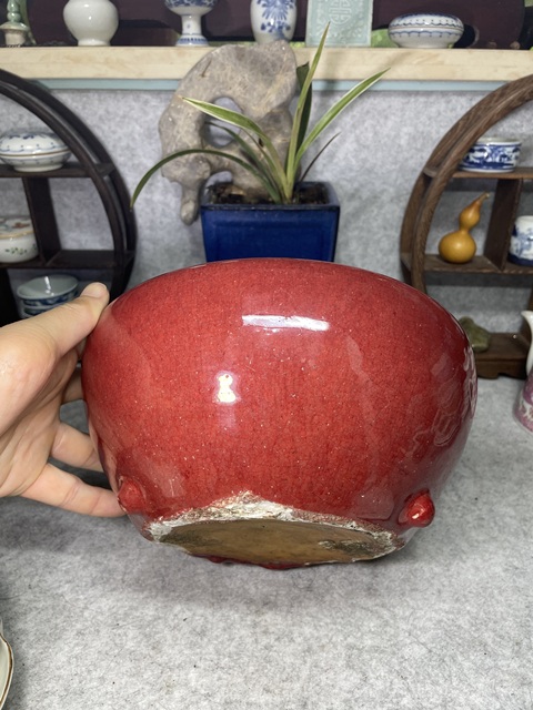 古玩陶瓷鈞紅釉香爐真品鑒賞圖