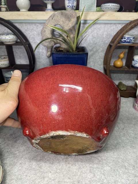 古玩陶瓷鈞紅釉香爐真品鑒賞圖