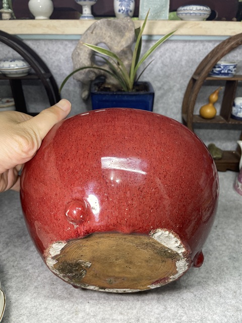 古玩陶瓷鈞紅釉香爐真品鑒賞圖