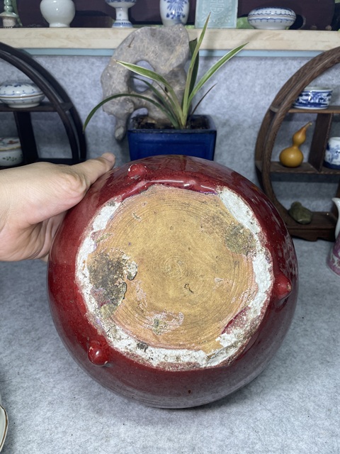 古玩陶瓷鈞紅釉香爐真品鑒賞圖