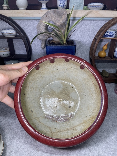 古玩陶瓷鈞紅釉香爐真品鑒賞圖