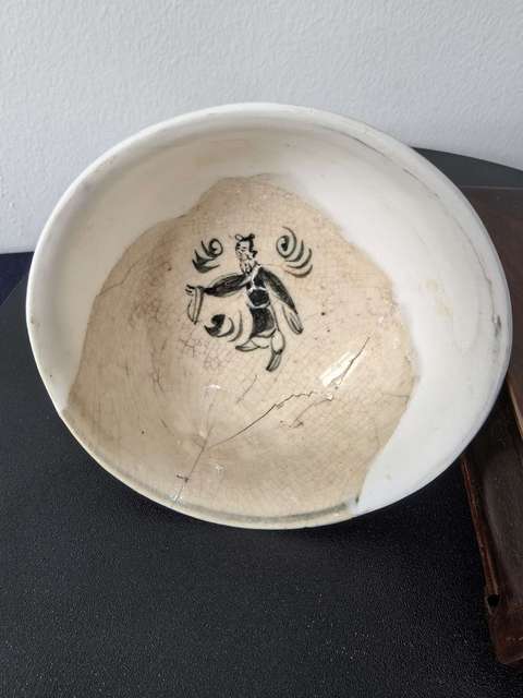 古玩陶瓷元青花人物高足杯標本修復件拍賣,當前價格8888元