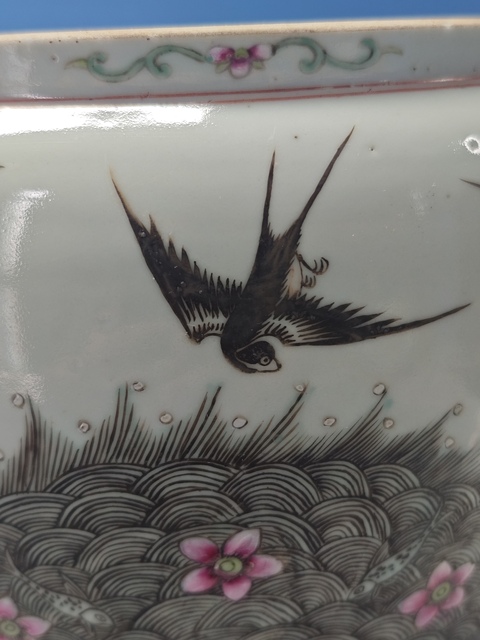 古玩陶瓷鶴鹿同春河清海晏粉彩四系粥罐真品鑒賞圖